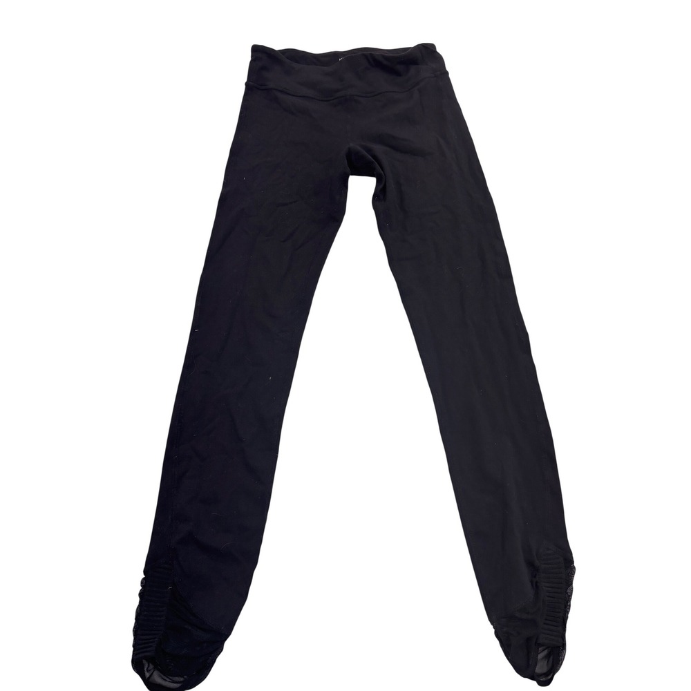 Athleta Girl Black Roll With The Scrunches Tight Legging XL 14 Mesh Ruched Ankle